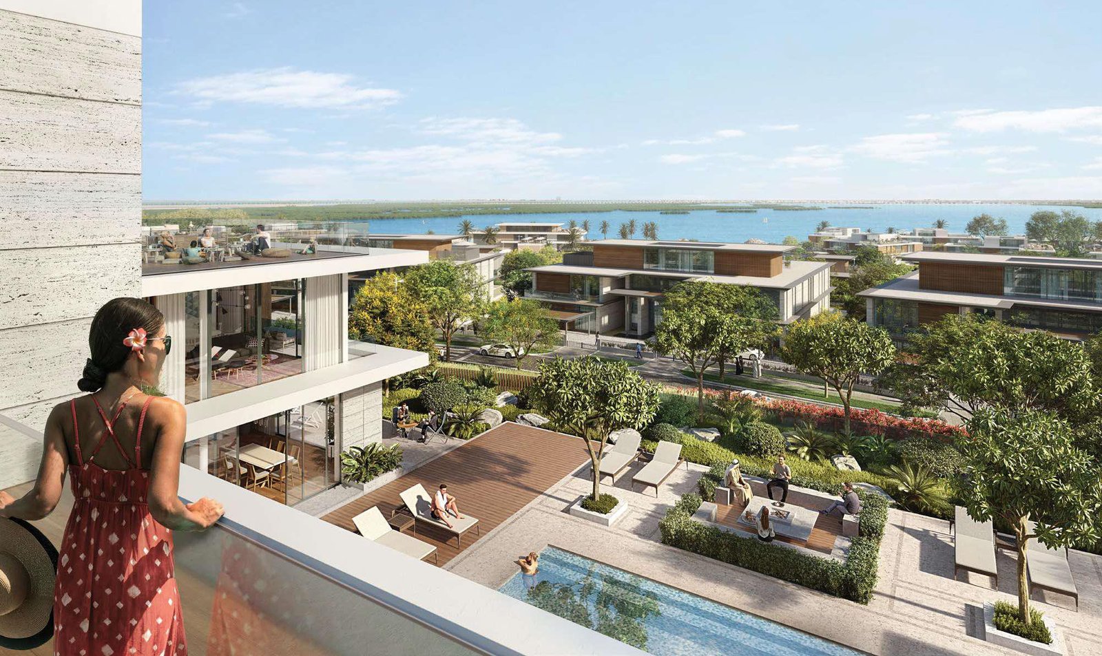Modern villas at Reem Hills Al Reem Island with contemporary architecture and landscaped surroundings